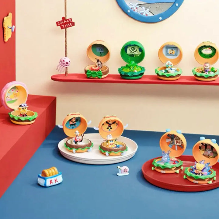 [BUNJANG] Pop Mart SpongeBob Hamburger Restaurant Series Jelly Patty Figure / (미개봉) 팝마트 스폰지밥 햄버거 맛집 시리즈 게살버거 피규어 가챠 젤리패티 해파리