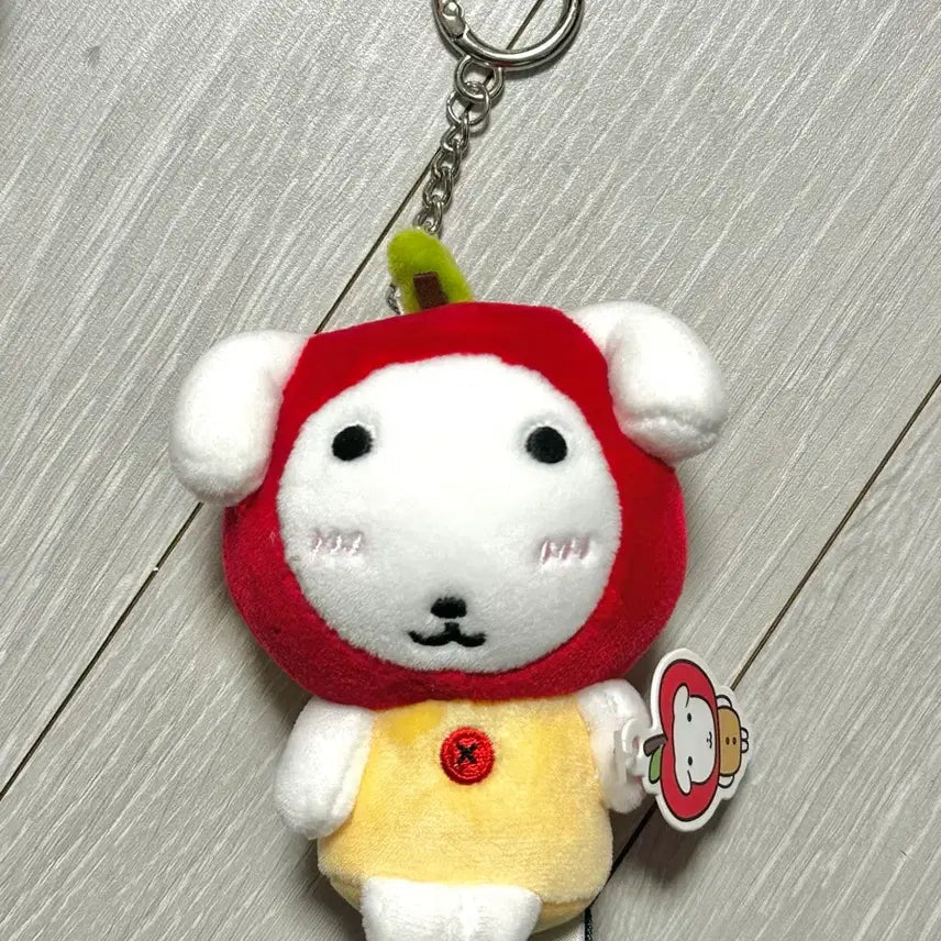 [BUNJANG] Ganadi Apple White Keyring / 가나디키링 가나디 사과 하양이 키링