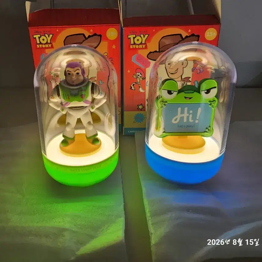 [BUNJANG] Disney Pixar Toy Story Buzz Lightyear &amp; Lilypad Figure Lamp Set / 일괄) 토이스토리 피규어 램프 무드등 새상품