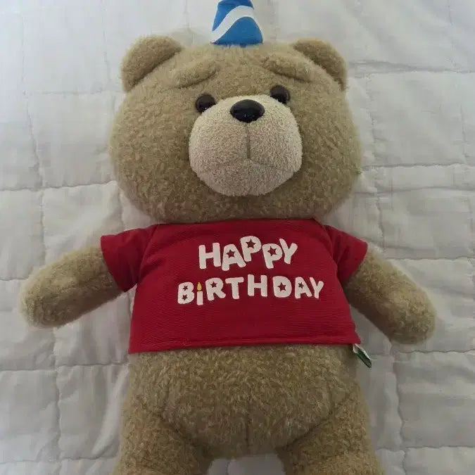 [BUNJANG] Ted Bear Birthday Commemorative Red T-shirt / 테드 곰 인형 생일 기념 빨간 티셔츠