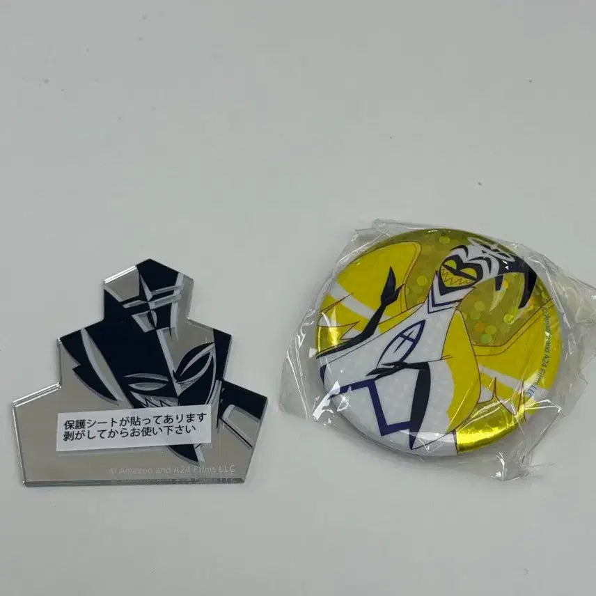 [BUNJANG] Hazbin Hotel Adam Can Badge + Mirror Sticker Set / 해즈빈호텔 팝업 아담 캔뱃지+미러스티커