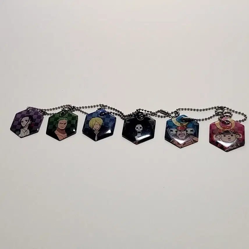 [BUNJANG] One Piece Wano Country Metal Keyring Charm Set (6 Types) / 원피스 와노쿠니 메탈 키링 메탈챰 6종 일괄