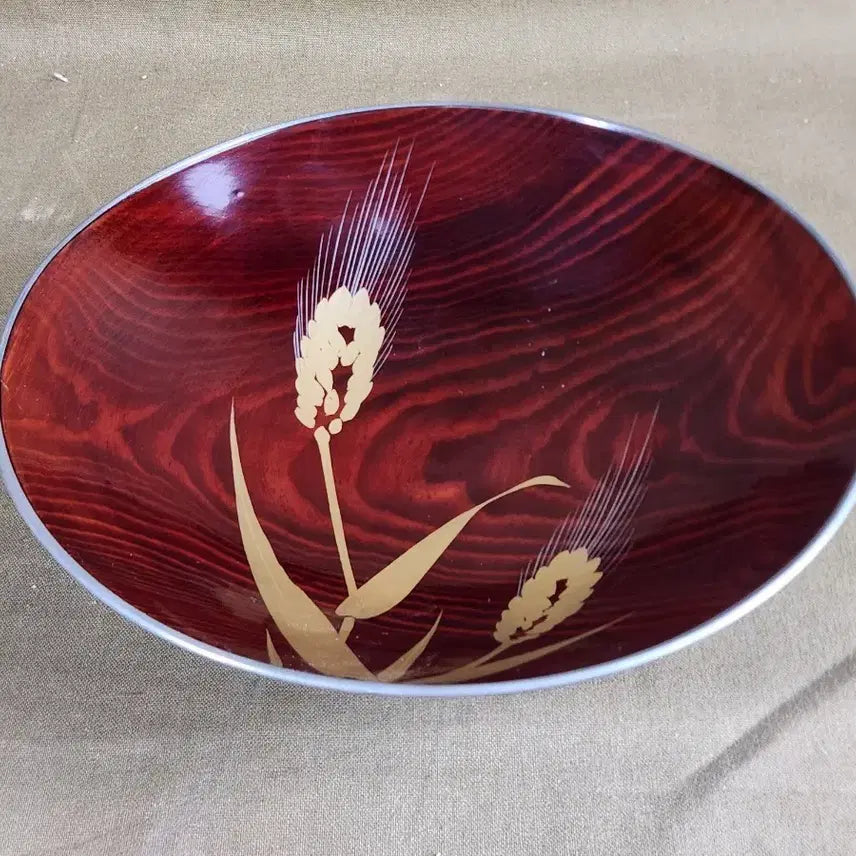 [BUNJANG] Natural Wood Lacquerware Snack Bowl with Gold Inlay / 일본에서온 천연목 옻칠과자그릇