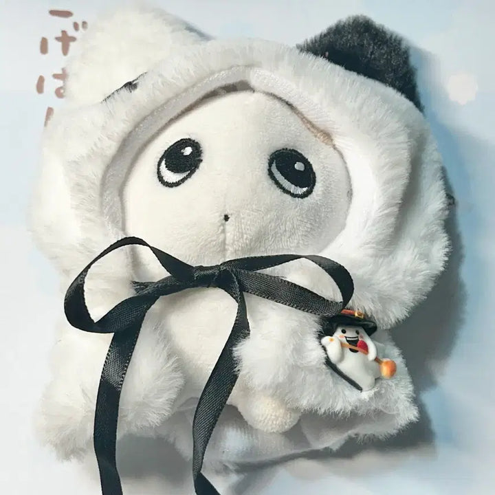 [BUNJANG] White Cat Ear Cloak for 10cm Dolls / 새상품 인형 고양이 망토, 10cm인형옷, 인형 망토, 화이트 망토