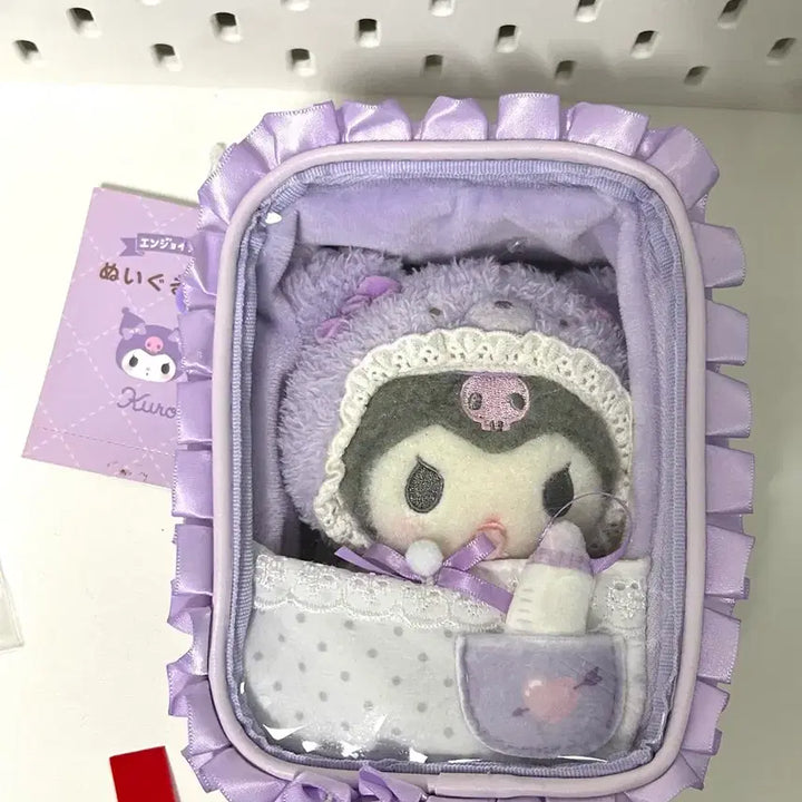 [BUNJANG] Sanrio Baby Kuromi Purple Plush Doll + Pouch Set / 산리오 베이비 쿠로미 퍼플 보라 누이 + 파우치 세트 엔젤 아이돌