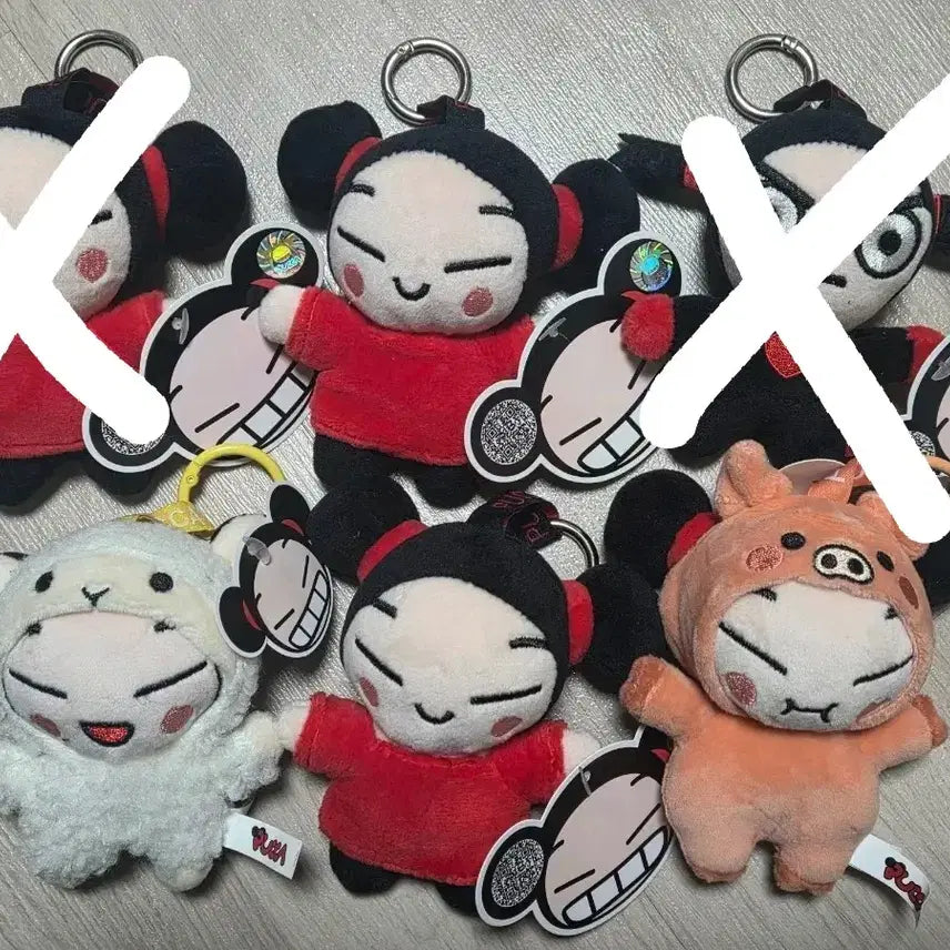 [BUNJANG] Pucca Doll Keychain Set (6 Types) / 뿌까 인형 키링 4종