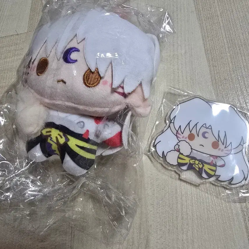 [BUNJANG] Inuyasha Sesshomaru Plush Doll &amp; Acrylic Keychain Set / 이누야샤 셋쇼마루 누이인형