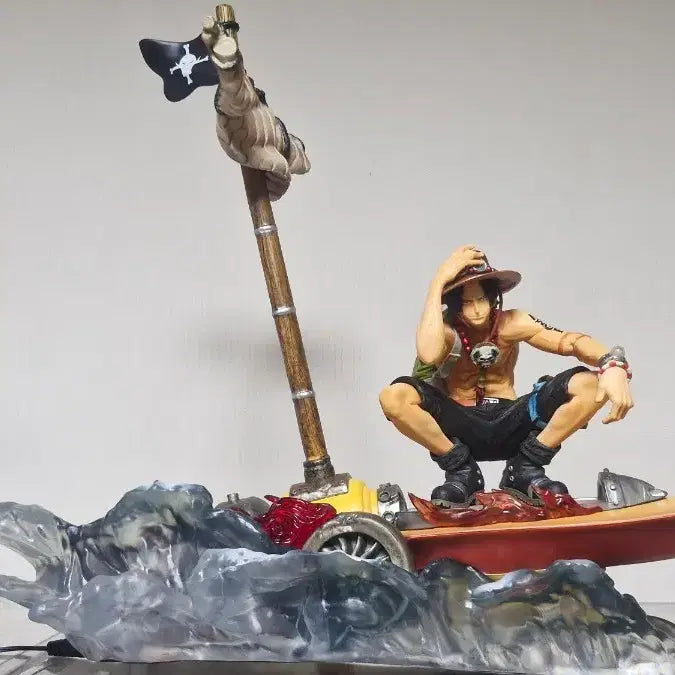 [BUNJANG] One Piece Ace - Fire Fist "Flame Dragon" - Figure Base (LED Included) / 원피스 에이스 화력배 피규어 판매합니다