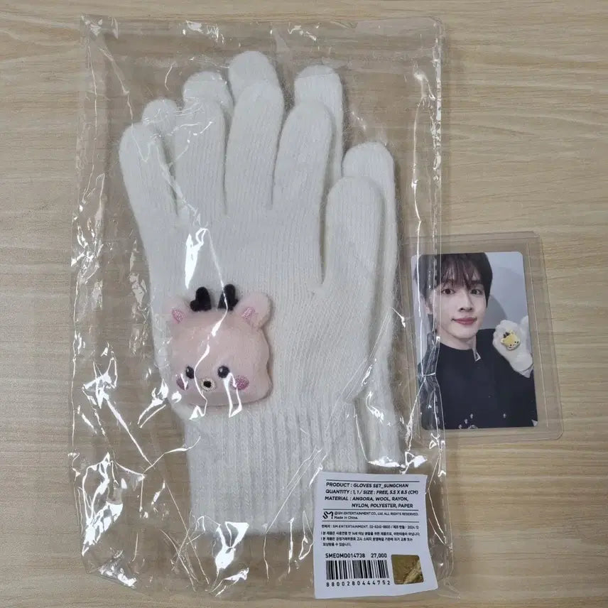 [BUNJANG] RIIZE Sungchan Hug Gloves + POB Photocard / 라이즈 rize hug 허그 성찬 우락밤 장갑 + 특전 포토카드