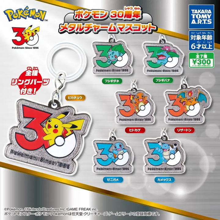 [BUNJANG] Takara Tomy Pokemon 30th Anniversary Metal Charm Mascot Full Set / 타카라토미 포켓몬 30주년 메탈참 마스코트 메지루시 액세서리 풀세트