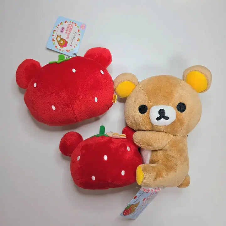 [BUNJANG] Rilakkuma Strawberry Plush Set / 산엑스 리락쿠마 딸기 인형 세트