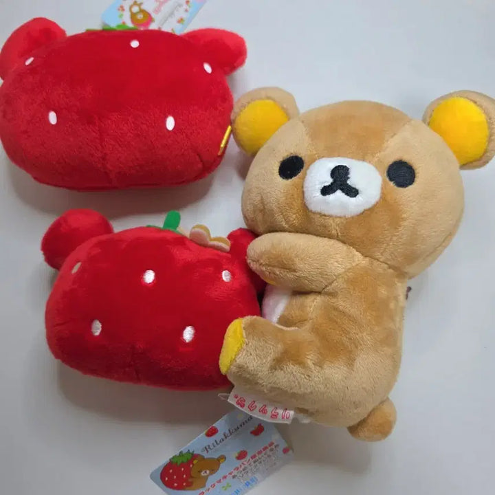 [BUNJANG] Rilakkuma Strawberry Plush Set / 산엑스 리락쿠마 딸기 인형 세트