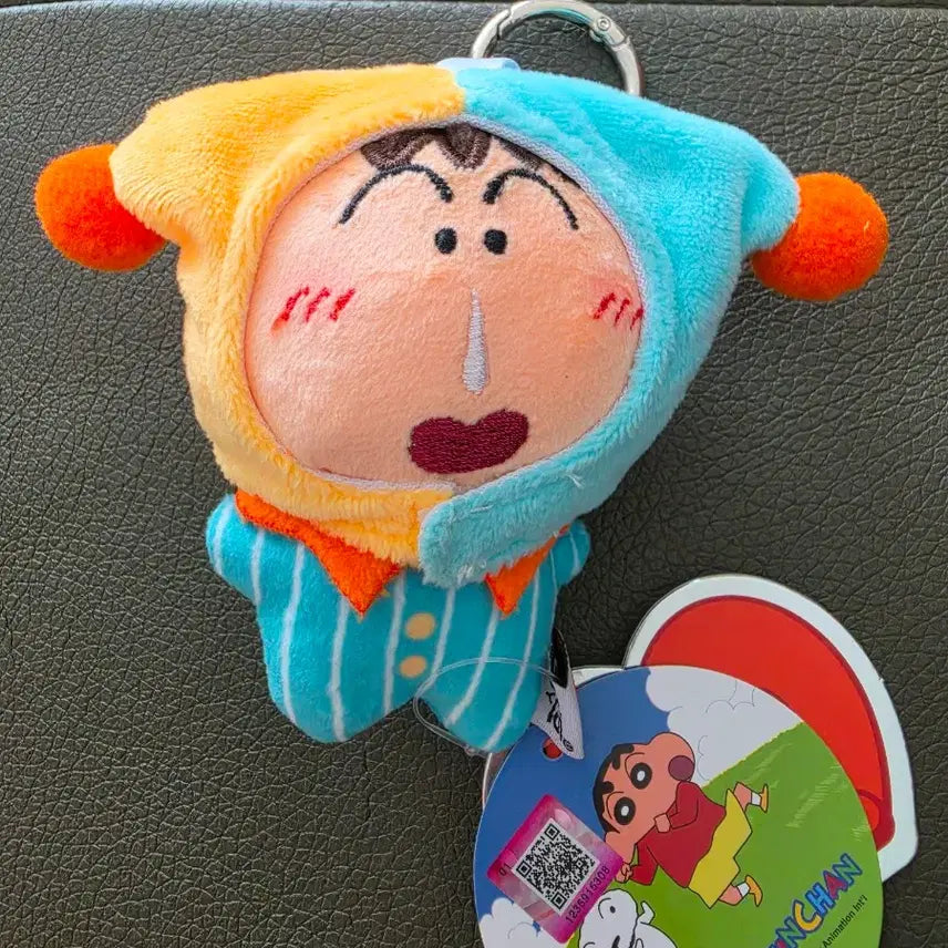 [BUNJANG] Crayon Shin-chan Pierrot Mengu Plush Keyring / (미사용,택O)삐에로 맹구 가방고리 봉제인형 키링 짱구는못말려