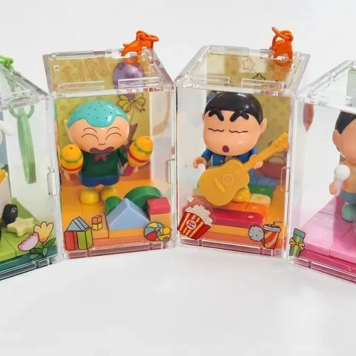 [BUNJANG] Crayon Shin-chan Lego Figure Keychain Bundle Set / [4종 일괄] 짱구는못말려 레고 피규어 키링
