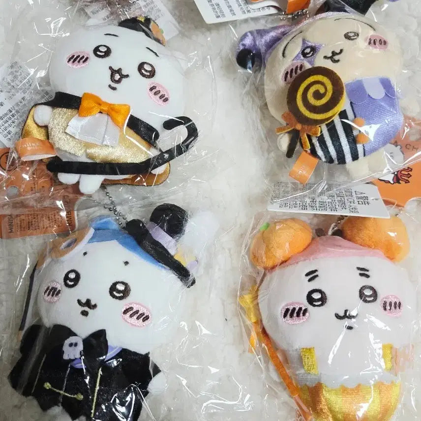 [BUNJANG] Chiikawa Halloween Plush Set (Hachiware, Usagi, Kani) Mini Mascot / 치이카와 할로윈 누이 나가노마켓 인형 하치와레 우사기 카니 마스코트 미니소