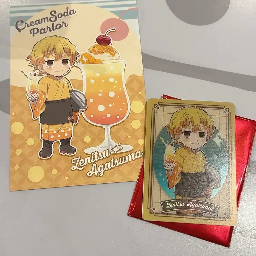 [BUNJANG] Demon Slayer Cream Soda Postcard Set - Zenitsu / 귀멸의 칼날 크림소다 엽서 카드 젠이츠 반택포함