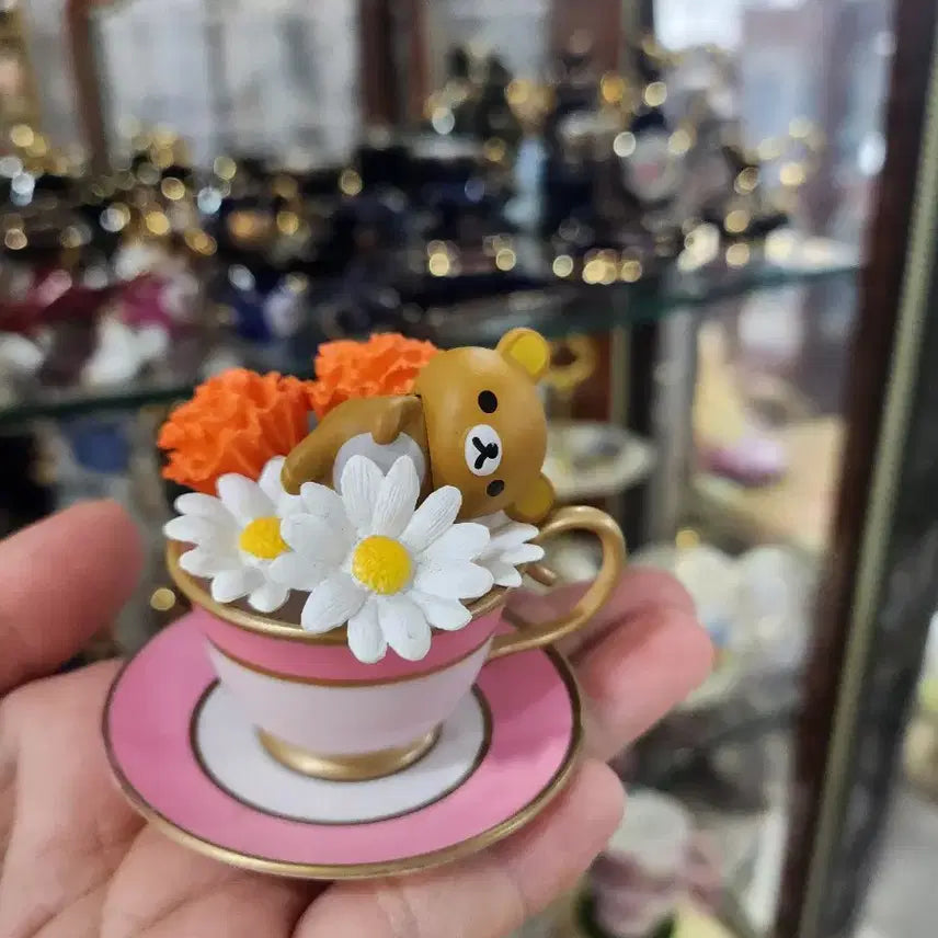 [BUNJANG] Rilakkuma Teacup Flower Figure / 리락쿠마 찻잔 꽃 장식