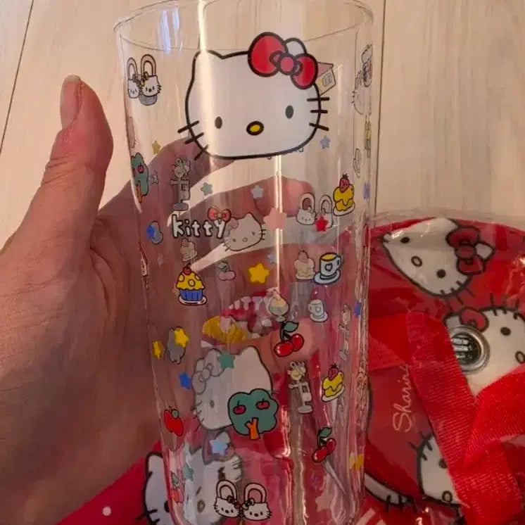 [BUNJANG] Sanrio Kitty Full Bundle Set / (일괄) 키티 세트 일괄  파우치 거울 빗 피규어 포크 가방 컵 산리오