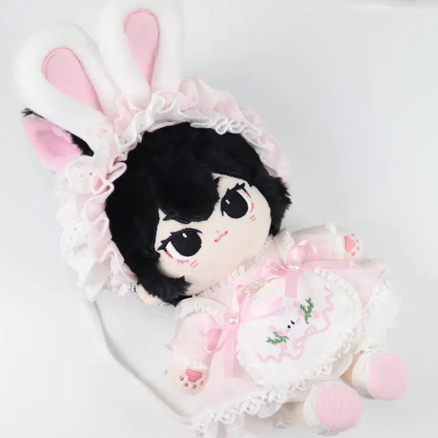 [BUNJANG] 20cm Unaffiliated Cotton Doll Outfit - Dress, Shoes, Apron with Rabbit Ear Headband / 솜인형 솜옷 무속성 옷장 20cm 원피스