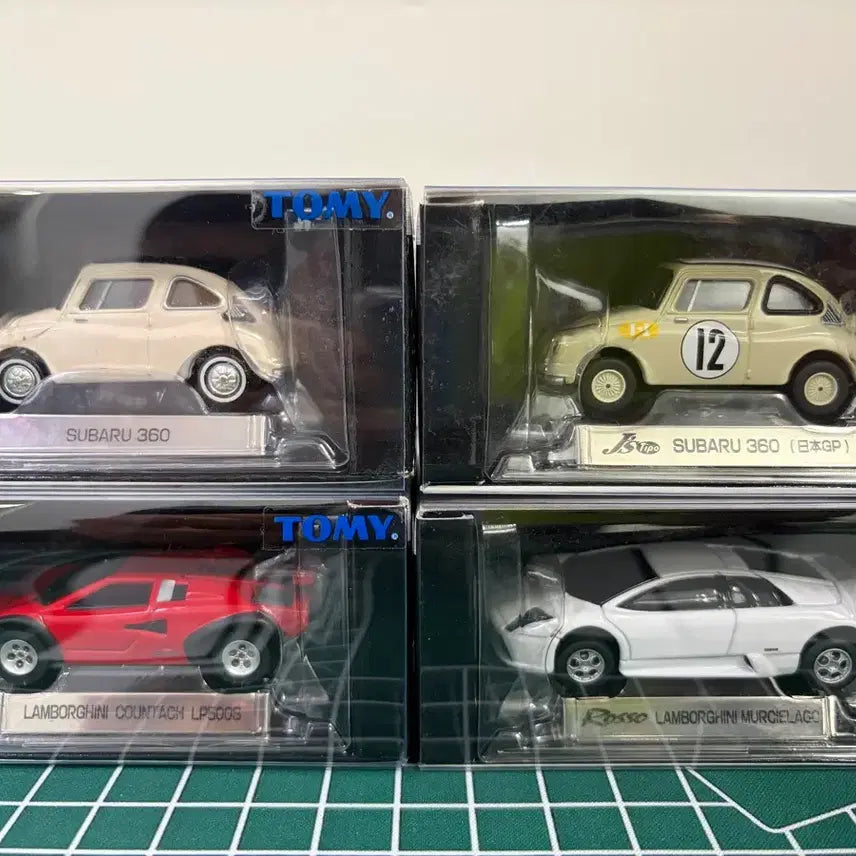 [BUNJANG] Tomica 4-Piece Miniature Car Set (Subaru 360, Lamborghini) / 토미카 자동차 미니카 4종 세트 (스바루 360, 람보르기니)