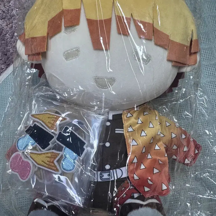 [BUNJANG] Demon Slayer Zenitsu Interchangeable Face Plush Doll (Sealed) / 귀멸의 칼날 젠이츠 인형 교체형 표정 포함 미개봉
