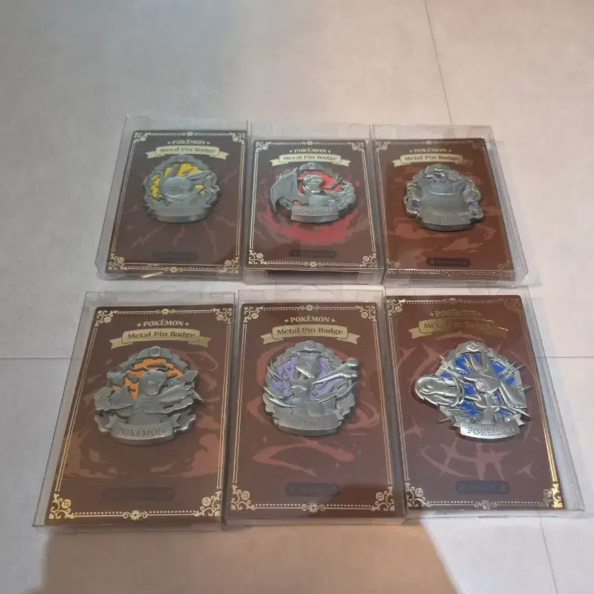 [BUNJANG] Pokemon Eternal Antique Metal Pin Badge 6-Piece Full Set / 포켓몬 이터널 앤틱 메탈 핀뱃지 6종 풀세트