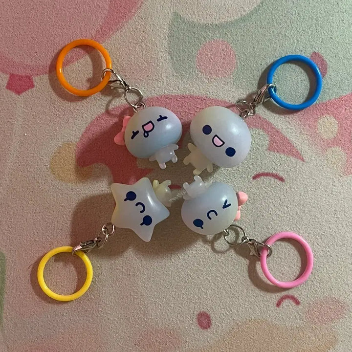 [BUNJANG] Fukufuku Awawa-chan Shoelace Charms Set (4 Types) / [세트] 푸쿠푸쿠 아와와짱 메지루시 4종 NEW