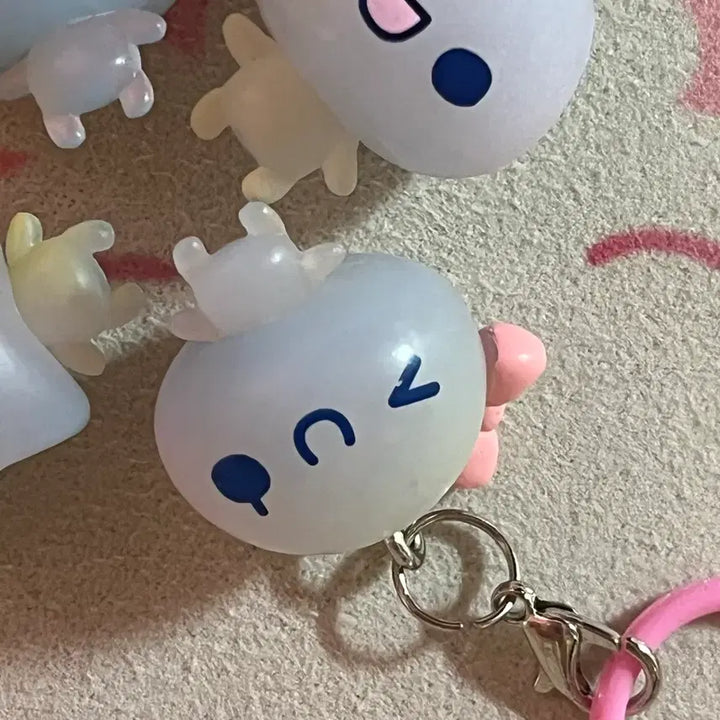 [BUNJANG] Fukufuku Awawa-chan Shoelace Charms Set (4 Types) / [세트] 푸쿠푸쿠 아와와짱 메지루시 4종 NEW