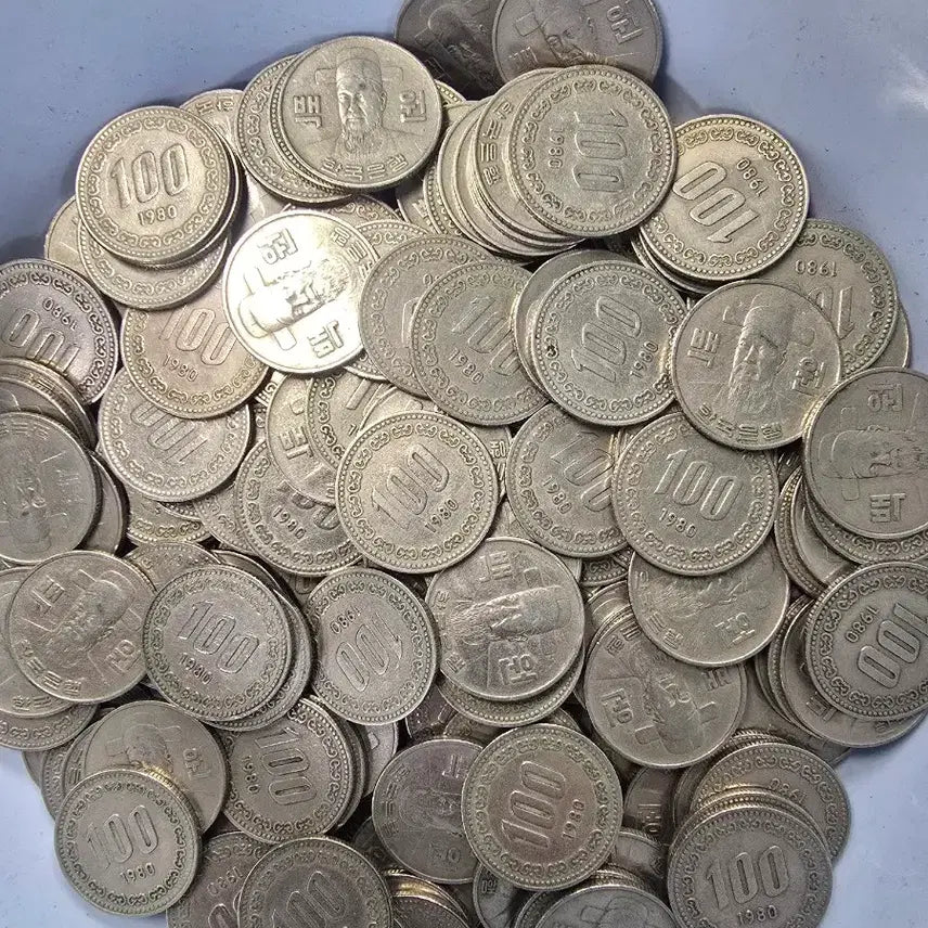 [BUNJANG] 1980 100 Won Coin Rolls (4 Rolls, 200 Coins) / 1980년 100원 동전 4롤 200개