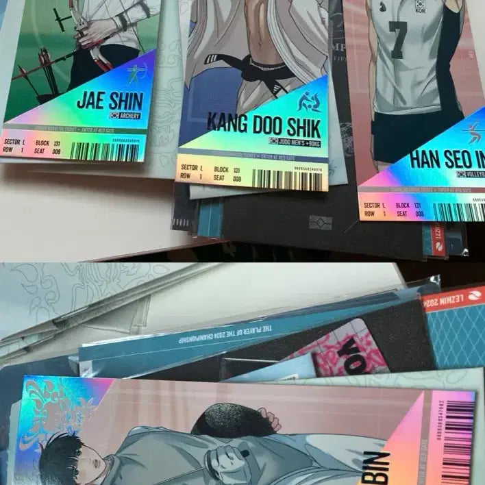 [BUNJANG] Resin Athlete Olympic Hologram Tickets 4 Types Bundle Set / 레진 선수 올림픽 홀로그램 티켓 4종 일괄 백라이트 조개소년 강두식 한서인 문도빈