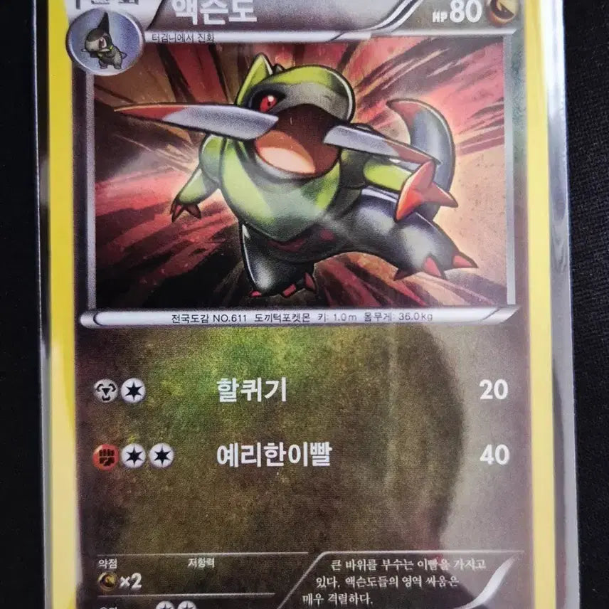 [BUNJANG] 2012 Dragon Collection Pokemon Card Axew 015/020 / 2012년 드래곤 컬렉션 포켓몬 카드 액슨도 015/020