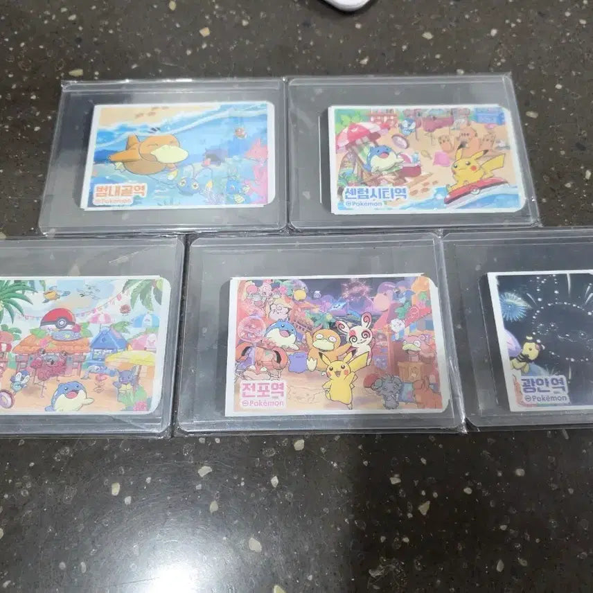 [BUNJANG] Pokemon Busan Subway Ticket 5-Type Set / (포켓몬) 부산 지하철티켓 5종 세트