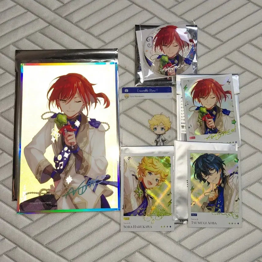 [BUNJANG] Ensemble Stars 11th Anniversary Special Goods Natsume Sakuya Tsumugi Glow-in-the-Dark Shikishi &amp; Pascha Set / 앙스타 11주년 용산 파업 스위치 나츠메 소라 츠무기 야광 색지 파샤 7만원 특전 뱃지