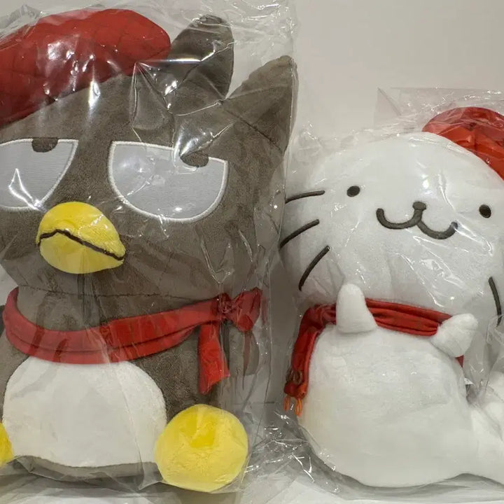 [BUNJANG] Badtz-Maru &amp; Hanaharu Muffler Big Plush Set / 배드바츠마루 하나마루 머플러 BIG 봉제인형 세트