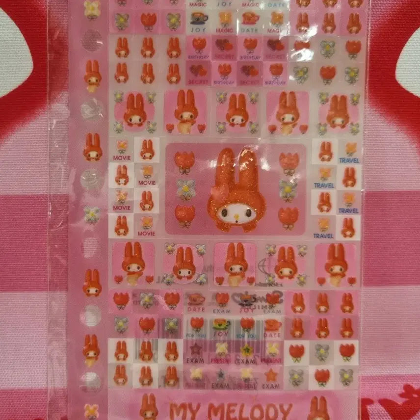 [BUNJANG] Classic Hello Kitty My Melody Sticker Seal for 6-Hole Diary Binder / 고전 키티 마이멜로디 스티커 씰 6공 다이어리 바인더 레트로 빈티지