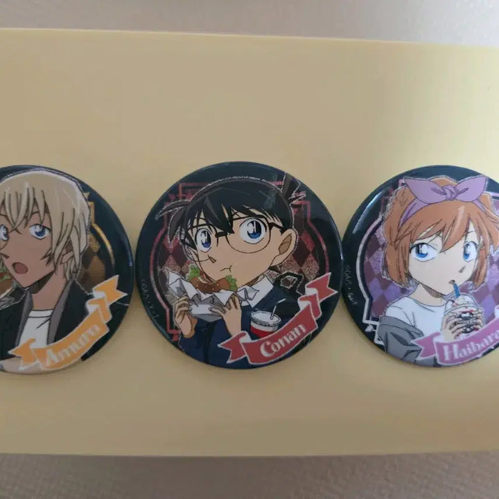 [BUNJANG] Detective Conan Haibara &amp; Amuro Illustration Badge Set / 명탐정 코난 하이바라 아무로 뱃지