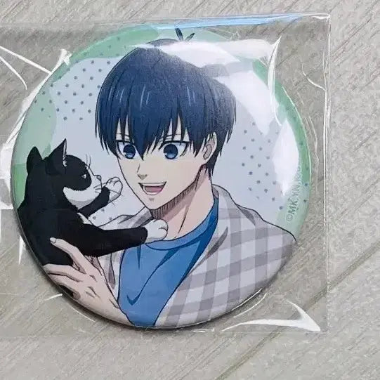 [BUNJANG] Blue Lock Isagi Yoichi "Playing with a Cat" Can Badge / 블루록 고양이와 놀기 캔뱃지 이사기 요이치