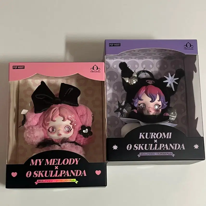 [BUNJANG] Pop Mart Skullpanda My Melody Kuromi Plush Doll Set / 팝마트 스컬팬더 마이멜로디 쿠로미 플러시 인형