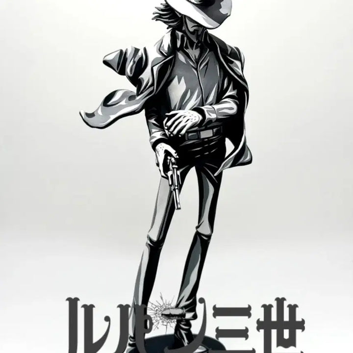 [BUNJANG] GRUCHILLA EDITION Lupin the 3rd Daisuke Jigen Repaint Figure (Black &amp; White) / 루팡3세 지겐다이스케 피규어 흑백 리페인팅