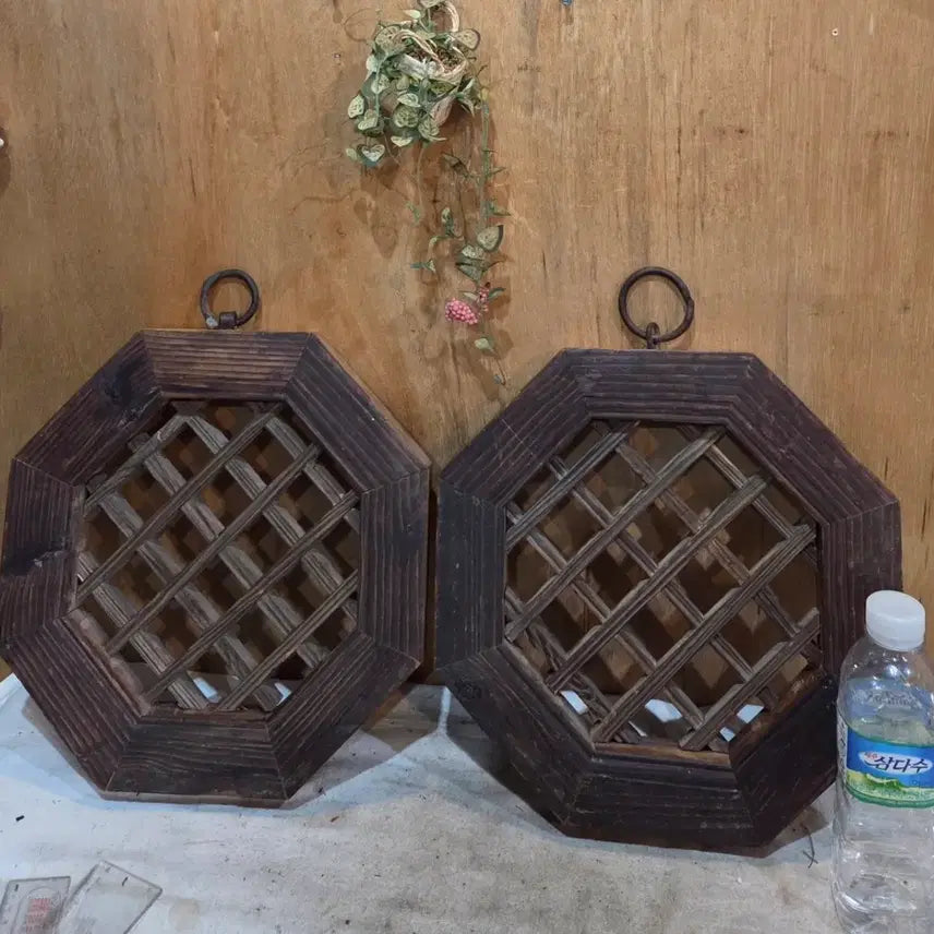 [BUNJANG] Pair of Octagonal Lattice Doors / 전통 문짝  / 팔각 격자 문짝 2점