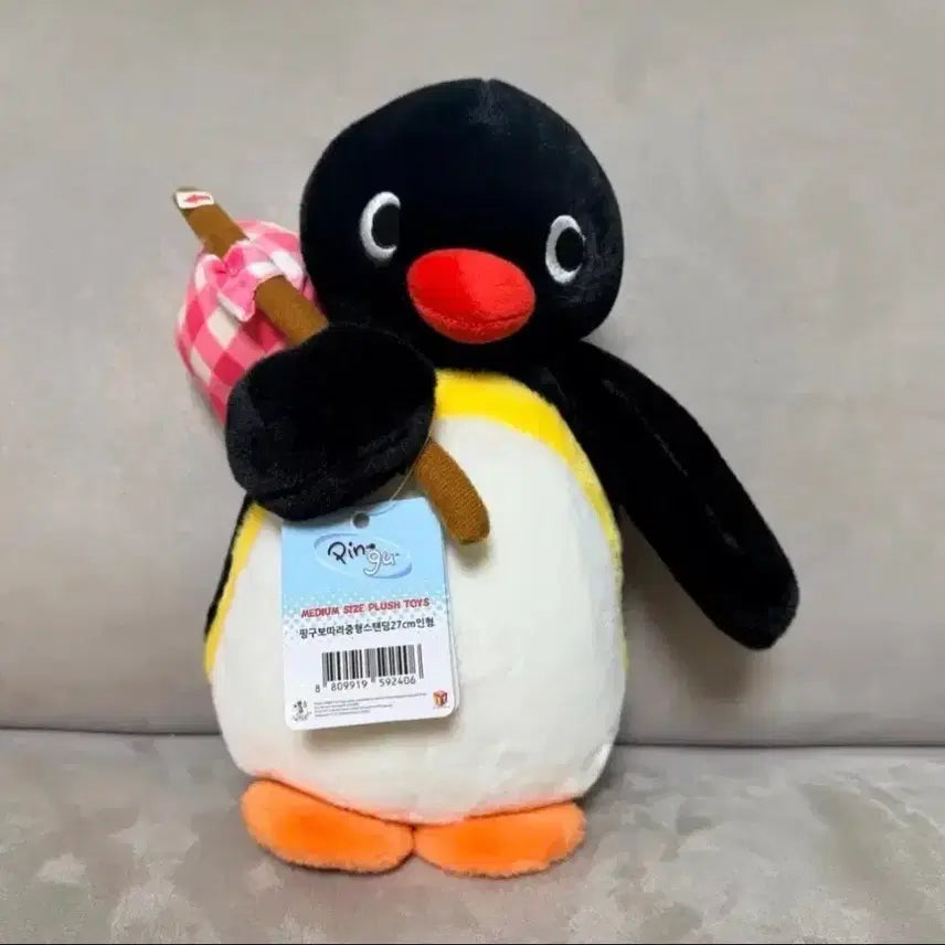 [BUNJANG] Pingu Plush Doll 27cm / 정품 핑구 보따리 스탠딩 27cm 중형 인형