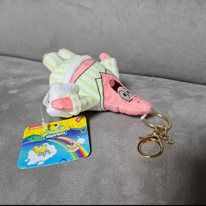 [BUNJANG] SpongeBob SquarePants Patrick Star Pajama Ver. Keychain Plush / 정품 스폰지밥 스펀지밥 파자마 버전 뚱이 키링 인형