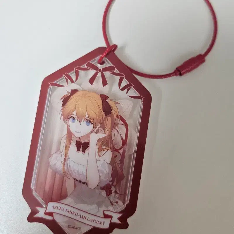 [BUNJANG] Evangelion Asuka Flower Meaning Acrylic Keyring / 에반게리온 아스카 꽃말 꽃의말 아크릴 키링