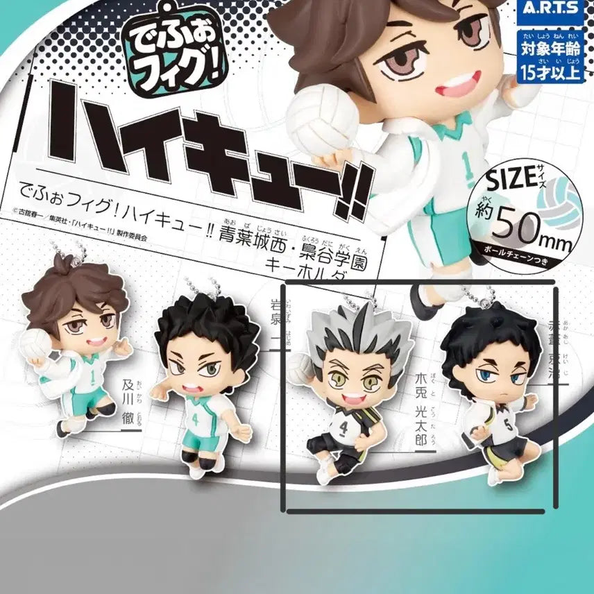 [BUNJANG] Haikyuu!! Deformed Figure Keychains (Kotaro Bokuto &amp; Keiji Akaashi) Set / 하이큐 데포르메 피규어 키링(보쿠토 코타로&amp;아카아시 케이지)