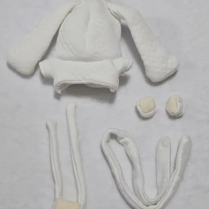 [BUNJANG] 10cm Doll Clothes - White Rabbit Coat Set / 10cm 솜인형옷 토끼코트 화이트 세트