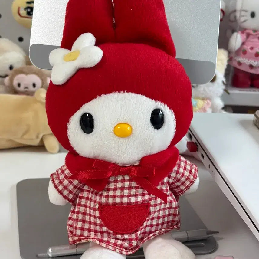 [BUNJANG] My Melody Red Checkered Dress Doll / 고전빨마 빨간마이멜로디 체크마이멜로디 체크원피스 인형