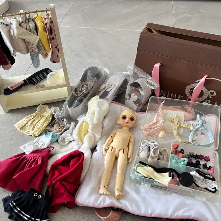 [BUNJANG] Bebe Nine 27cm Ball-Jointed Doll Clothing &amp; Accessory Set / 정품!! 베베나인 구체관절인형 27cm 옷 액세서리 세트