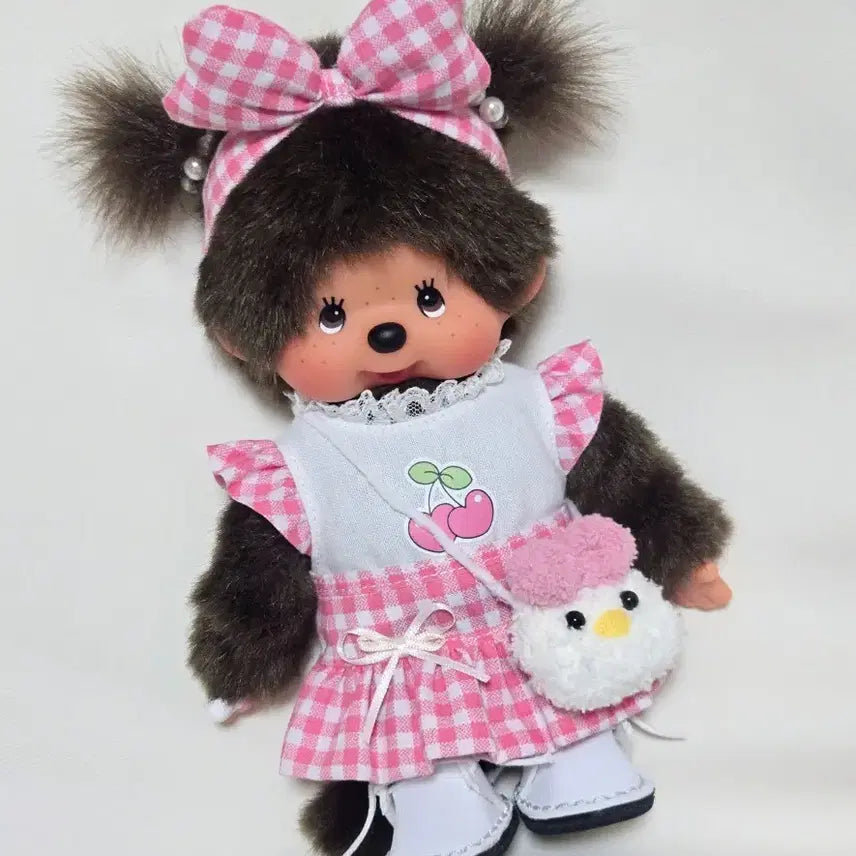 [BUNJANG] Monchhichi Classic Bear + Pink Duck Custom Set / 몬치치 고전 곰 + 핑크오리 커스텀