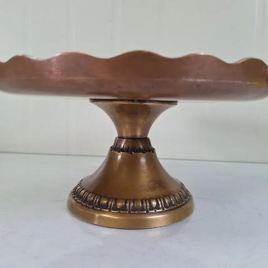 [BUNJANG] Vintage Brass Tea Table - Traditional Korean Folk Art / 근대사 수집 자료 옛날 민속품 다도 놋쇠 찻상 소반상