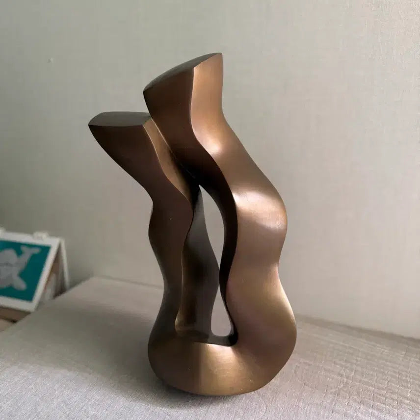 [BUNJANG] Bronze Couple Sculpture / 추상 부부상 브론즈 작품